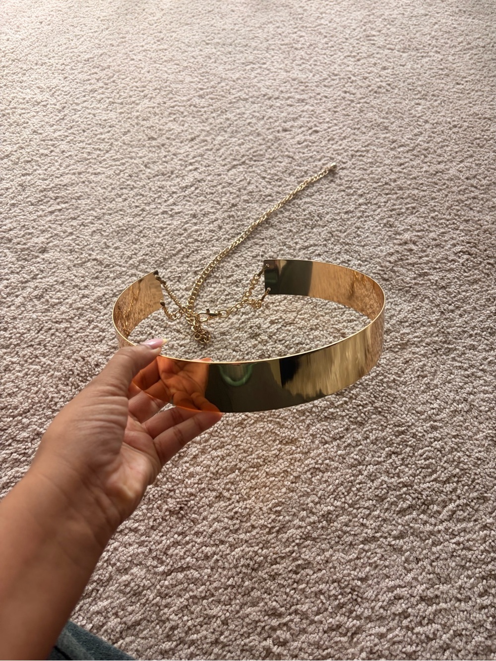 Gold Metallic Wide  Belt